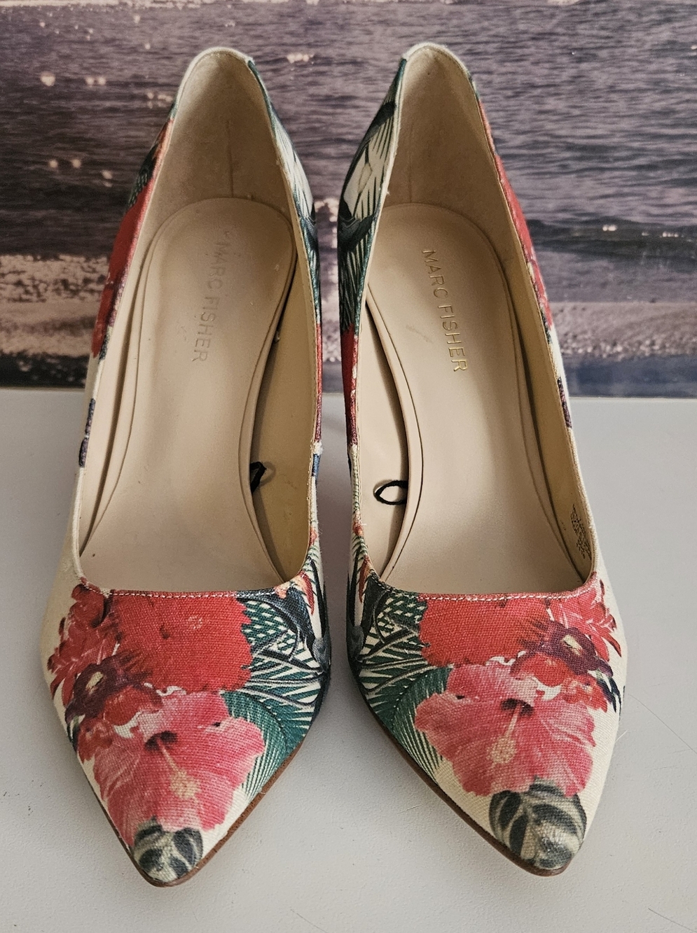 Marc Fisher Floral Stiletto Heels - Picture 2 of 6